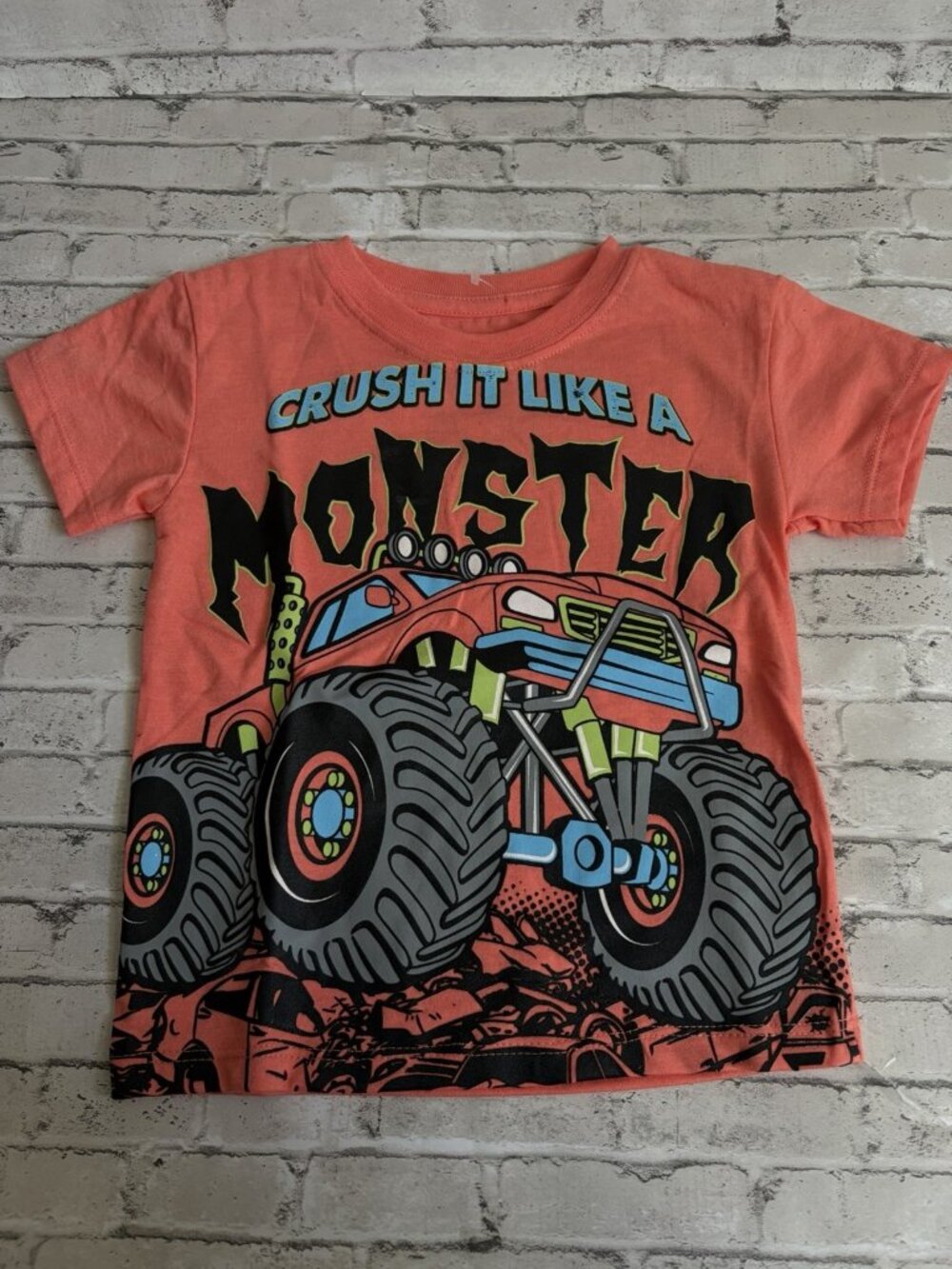 Ruff N Tuff Boys Salmon Monster T-shirt Size 2T NWOT
